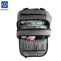 2018 custom multi-function waterproof grey diaper backpack with changing pad